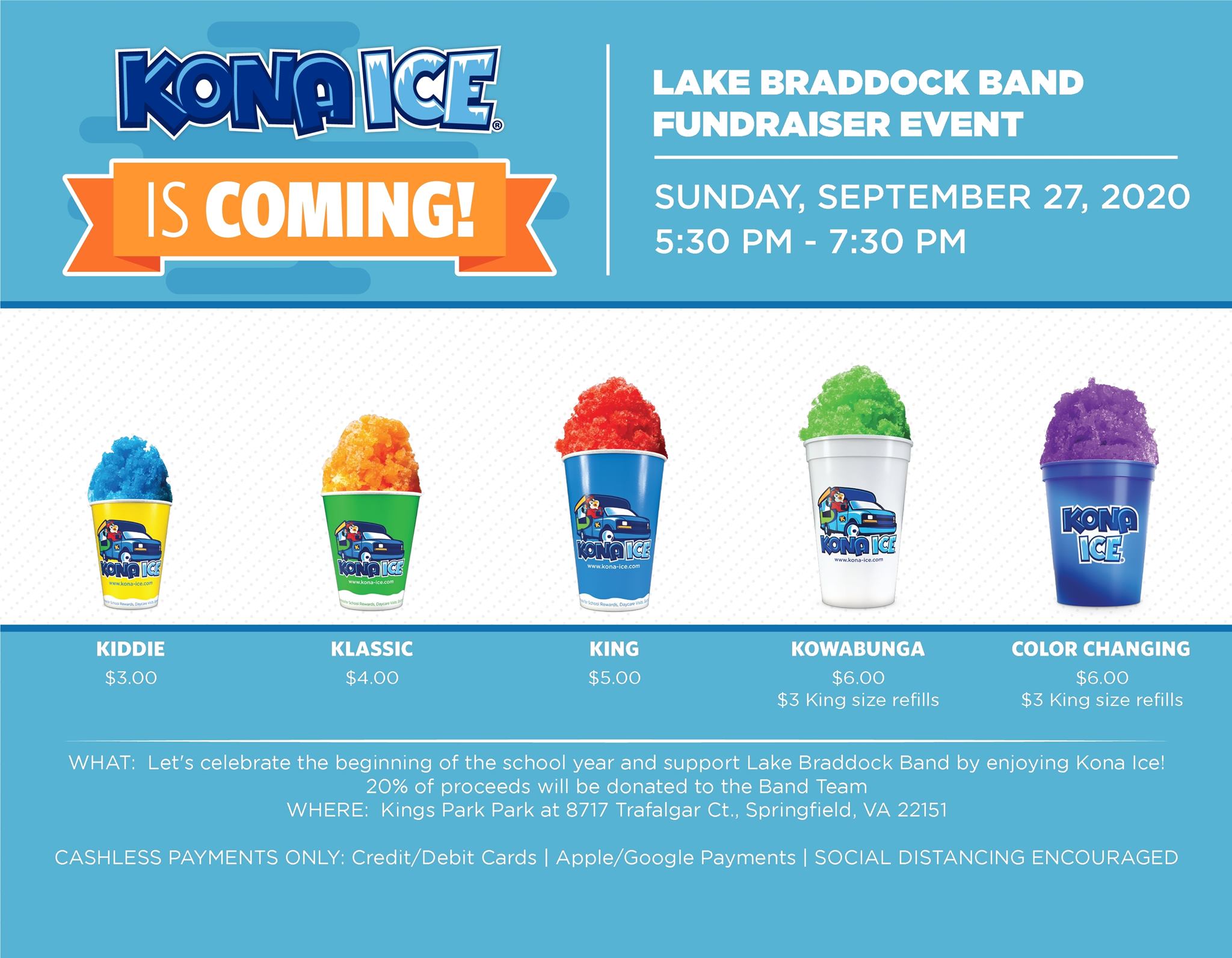 Kona Ice Lake Braddock Band